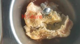 Baut yang terdapat di dalam lauk MBG usai dikeluarkan (madurakita.com)