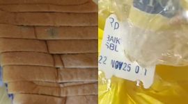 Terlihat tanggal kadaluarsa pada roti MBG, dan kondisi roti sudah sedikit berjamur (madurakita.com)