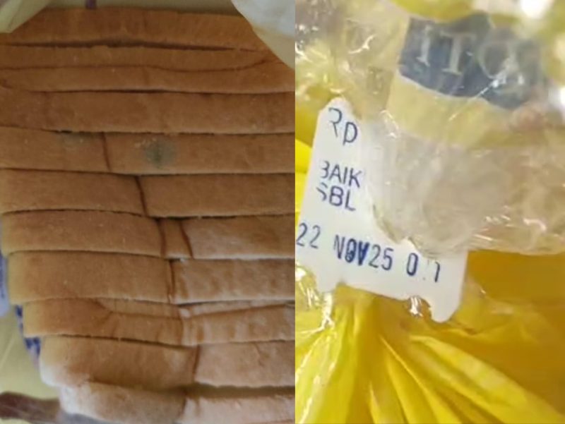 Terlihat tanggal kadaluarsa pada roti MBG, dan kondisi roti sudah sedikit berjamur (madurakita.com)