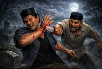 Ilustrasi Penikaman terhadap warga Plakpak Pamekasan (madurakita.com).
